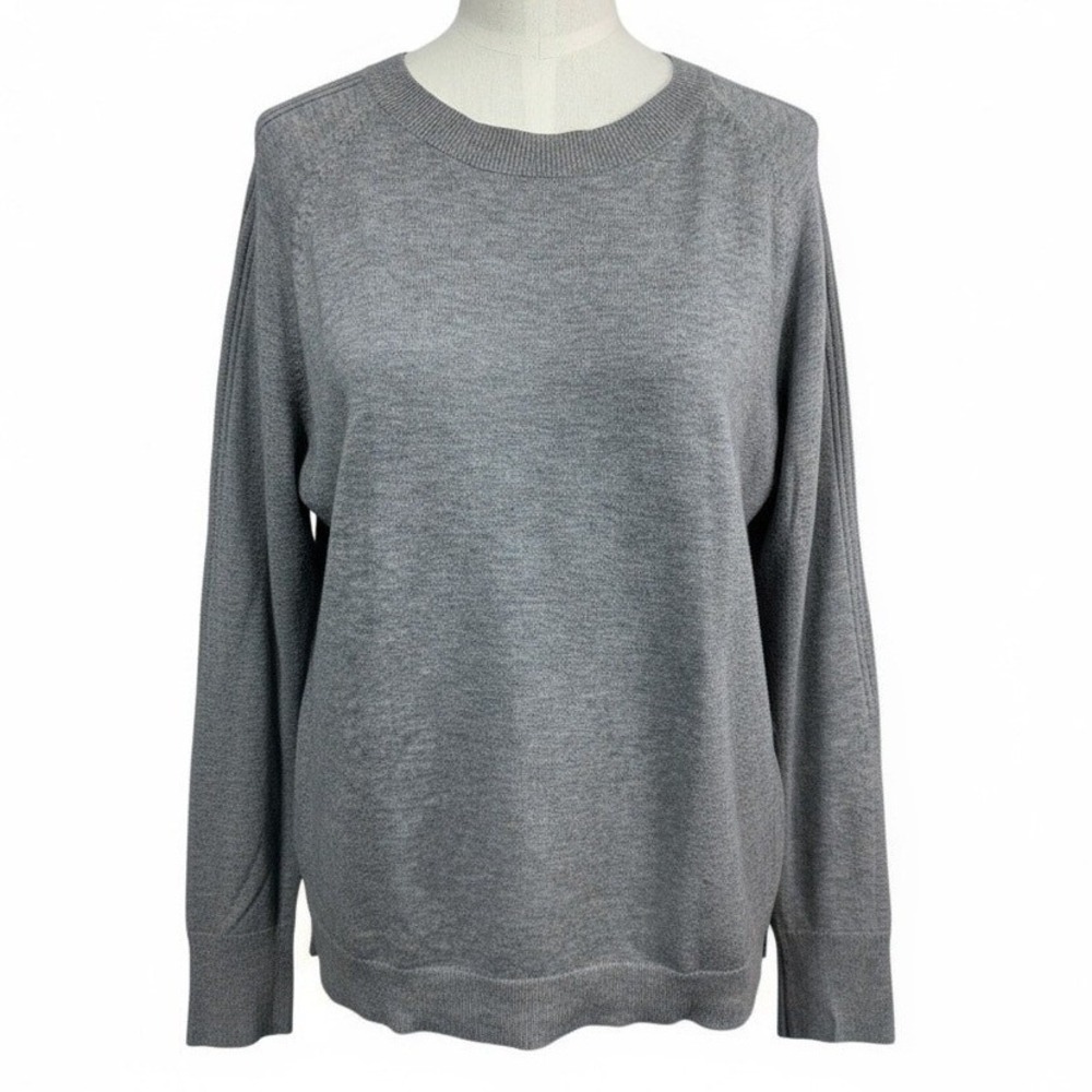 The Nines Gray Crewneck Pullover Lightweight Knit Sweater Women's Size M